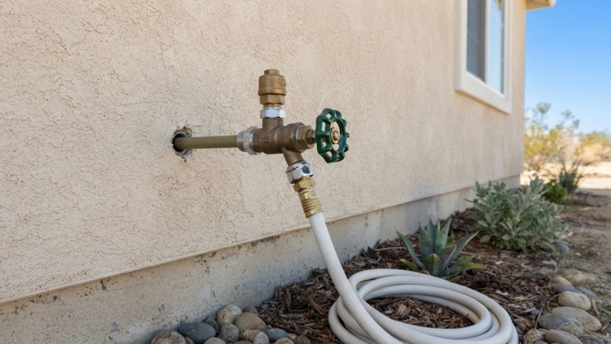 Frost-free outdoor spigot on a Lancaster, CA home