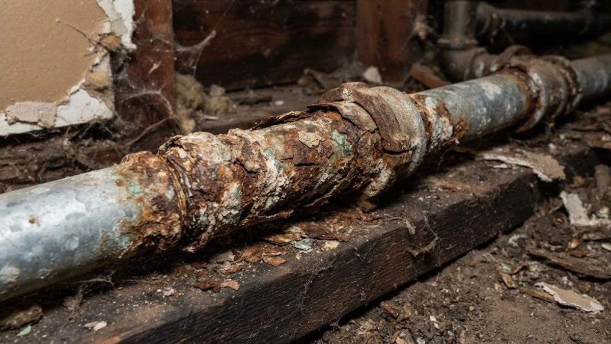 Corroded galvanized pipe from an older Lancaster, CA home